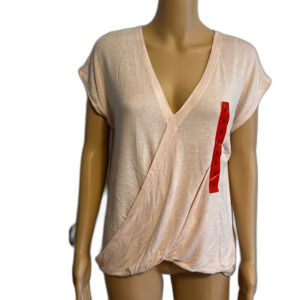 New RACHEL Rachel Roy V-Neck High Low Wrap Top size Medium Heather Blush D42